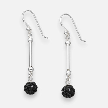 Aro Esfera Cristales Hecho con Swarovski® Negro 6 mm