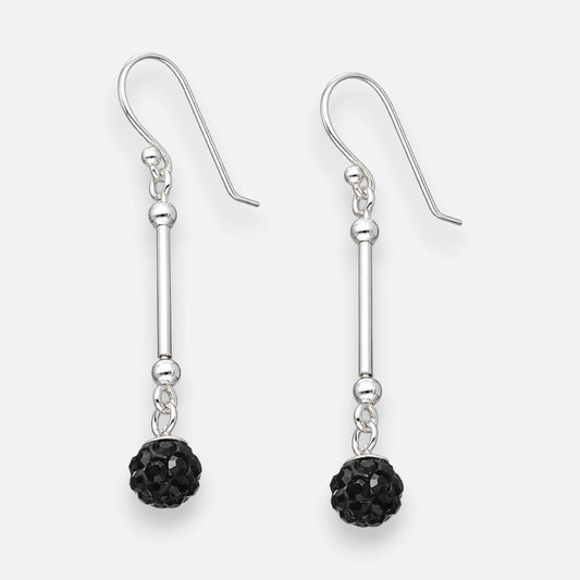 Aro Esfera Cristales Hecho con Swarovski® Negro 6 mm