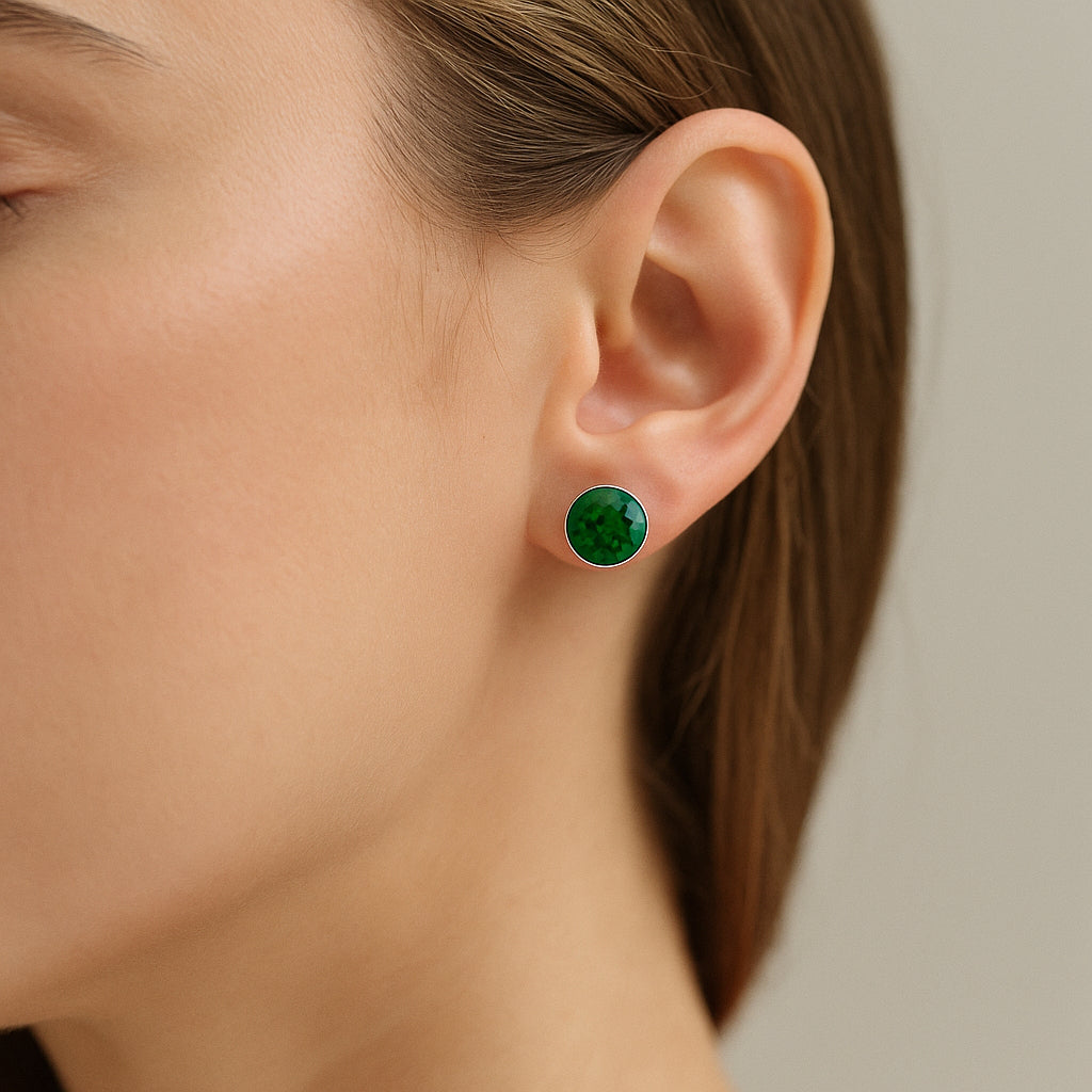 Aro Hecho con Cristal Swarovski® Verde 8 mm
