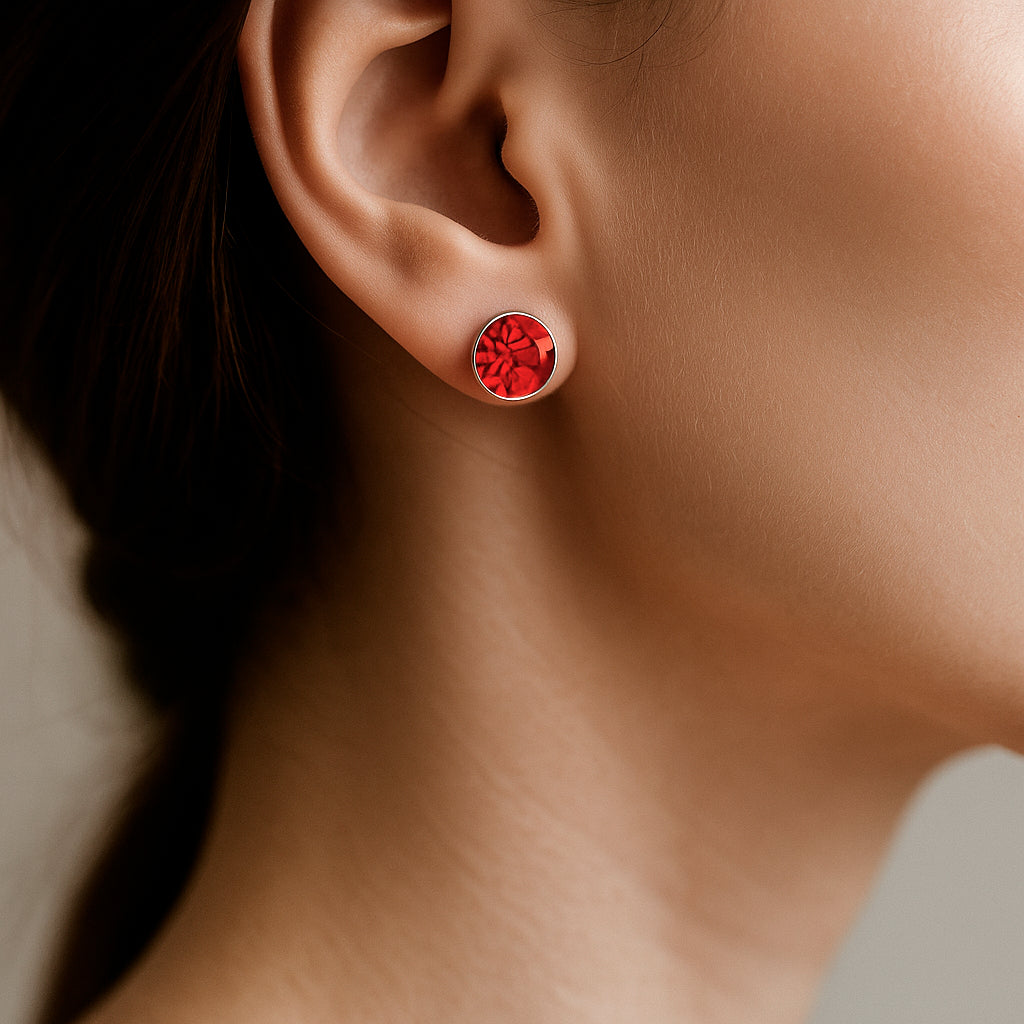 Aro Hecho con Cristal Swarovski® Rojo 8 mm
