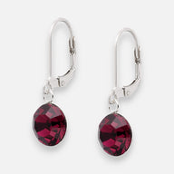 Aro Clip Hecho con Cristal Swarovski® Burdeo 8 mm