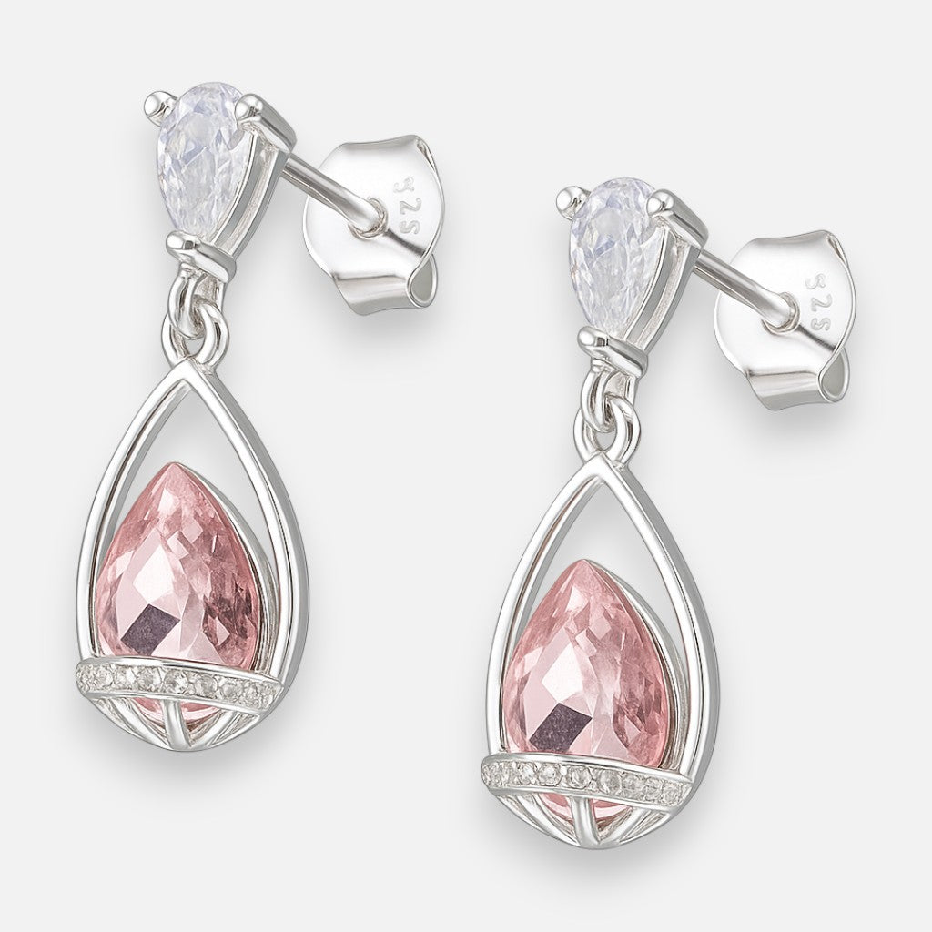 Aro Gota Cristal Hecho con Swarovski® Rosa