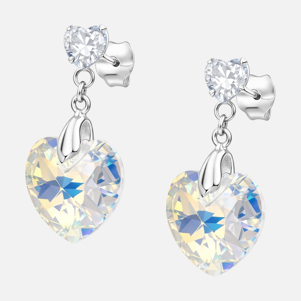 Aro Corazones Circón Cristal Hecho con Swarovski® Tornasol