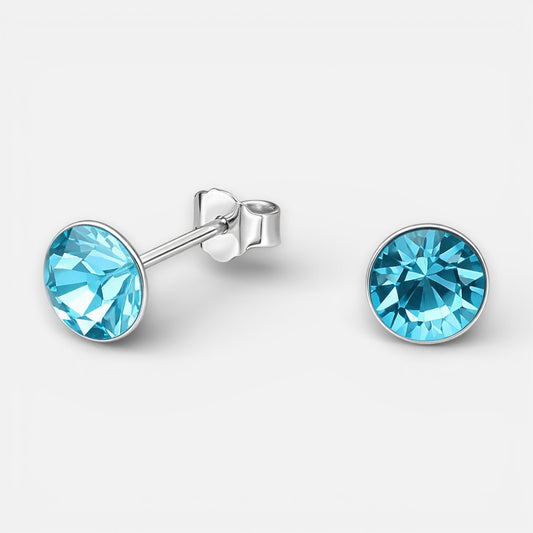 Aro Cristal Hecho con Swarovski® Celeste 6 mm
