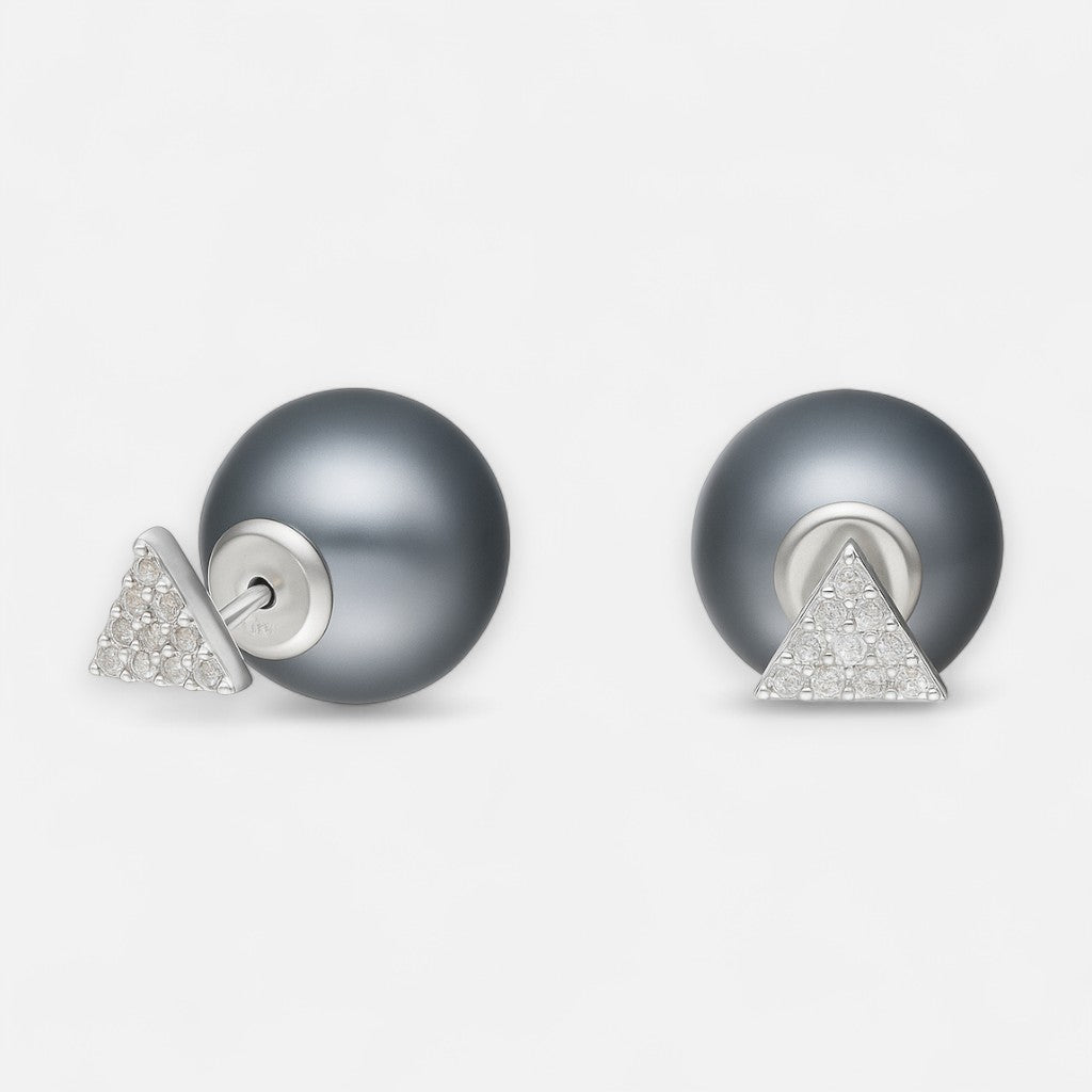 Aro Doble Perla Triángulo Circones