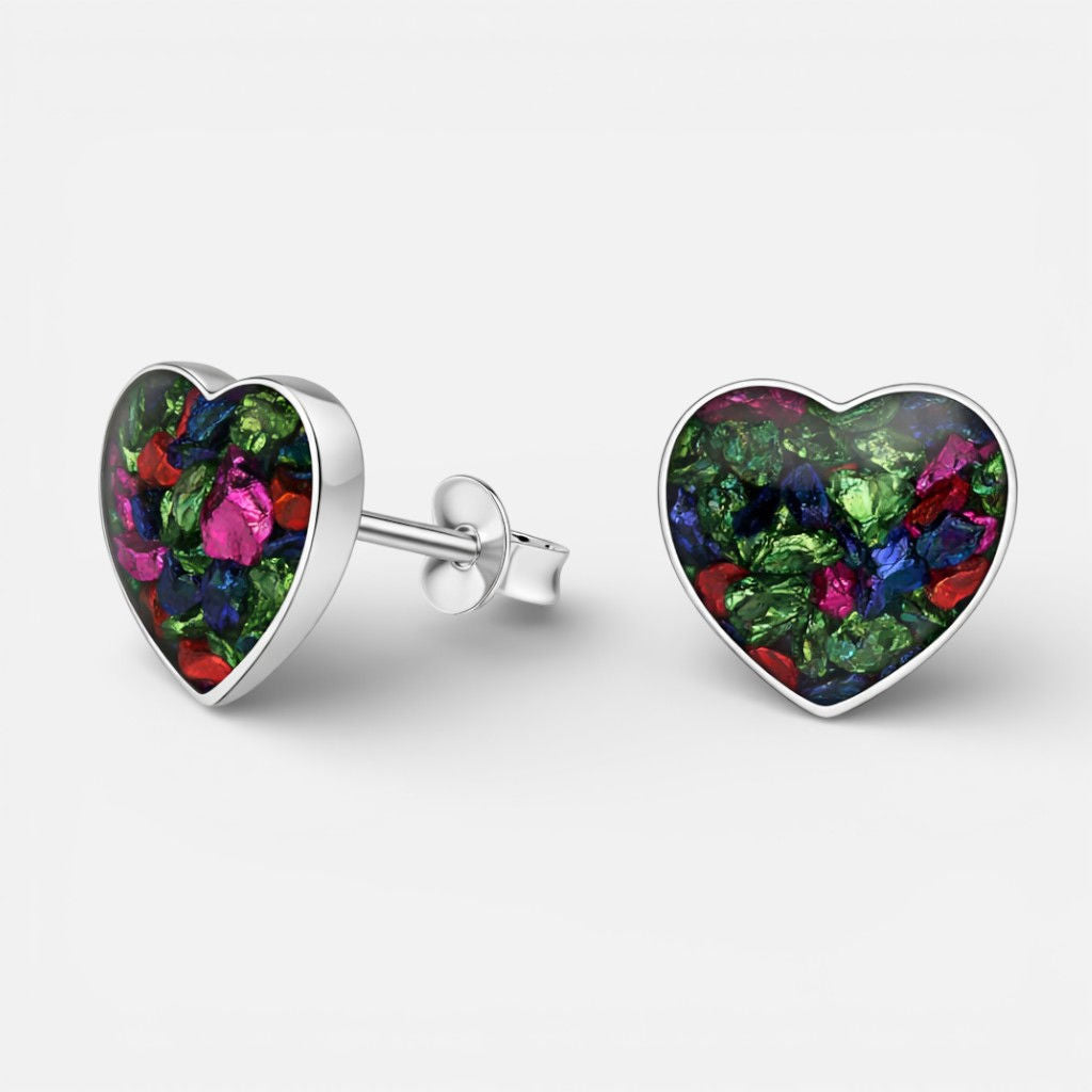 Aro Corazón Piedra Picada Multicolor