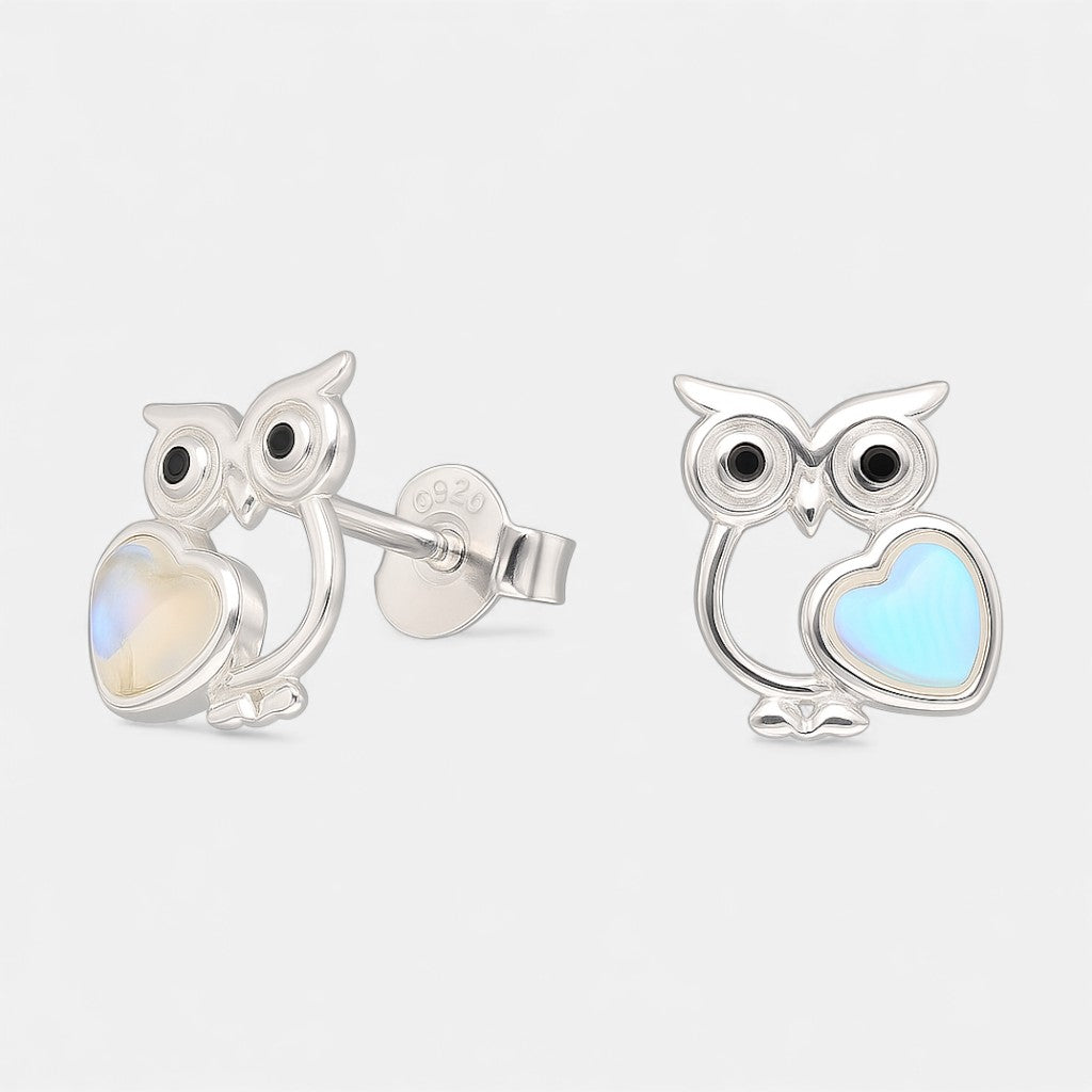 Aro Búho Corazón Piedra Luna