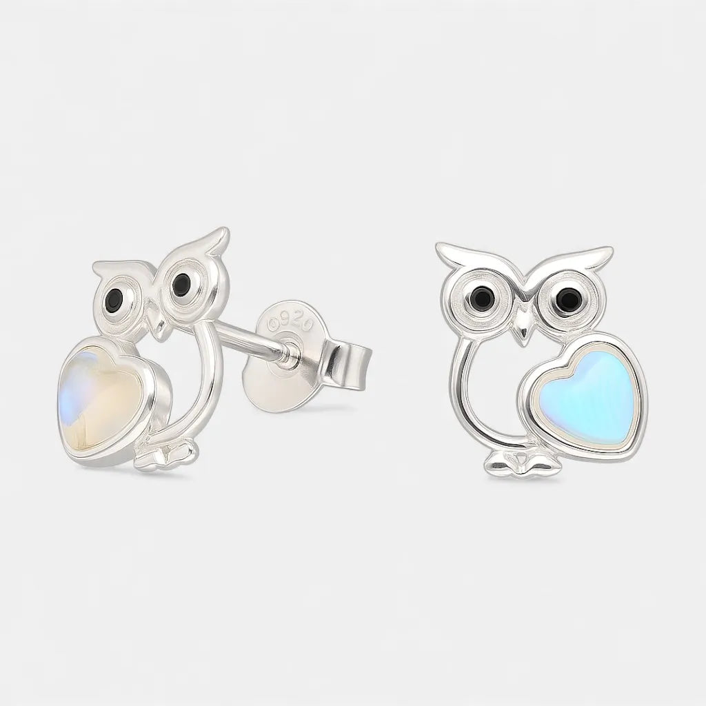 Aro Búho Corazón Piedra Luna