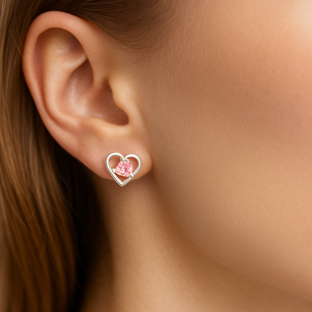 Aro Corazón Circón Rosa Francia