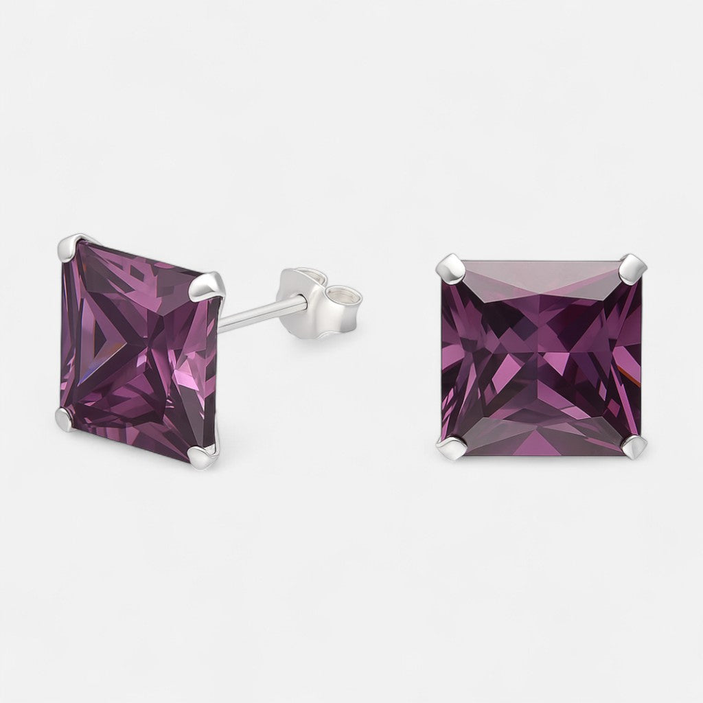 Aro Circón Amatista 10x10 mm
