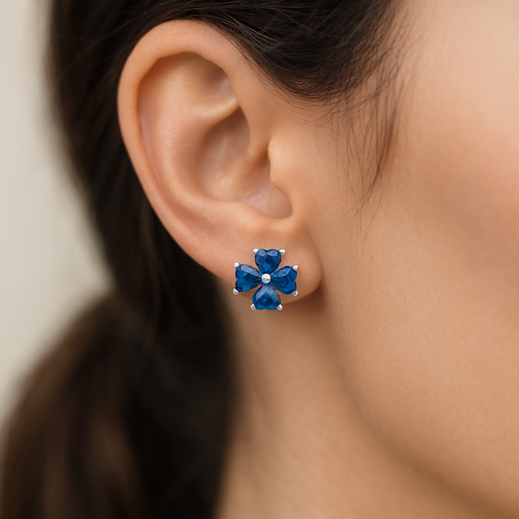 Aro Trébol Corazones Circones Zafiro