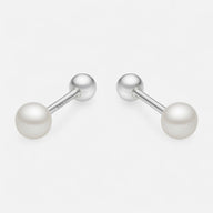 Aro con Tope Perla Achatada 3 mm