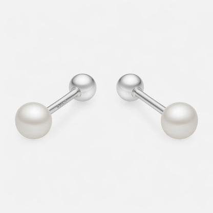 Aro con Tope Perla Achatada 3 mm