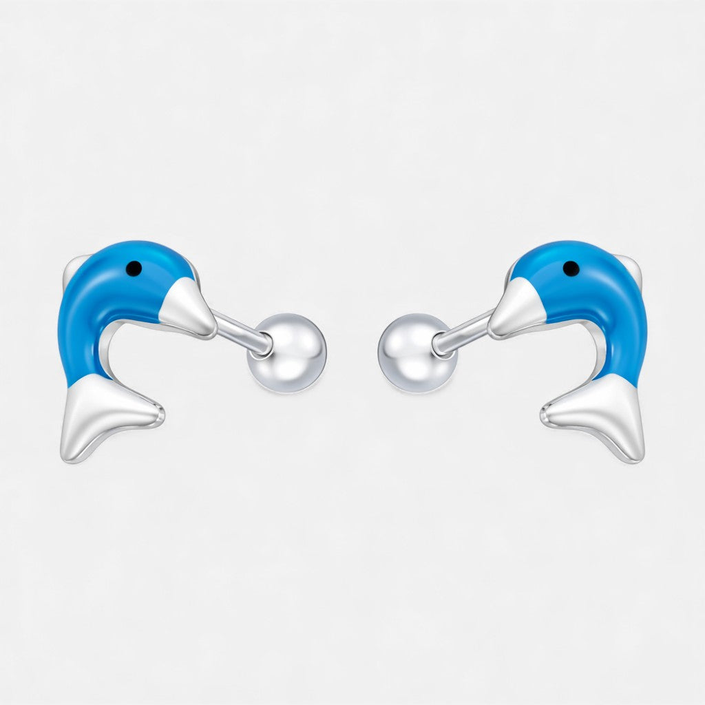 Aro con Tope Delfín Esmaltado