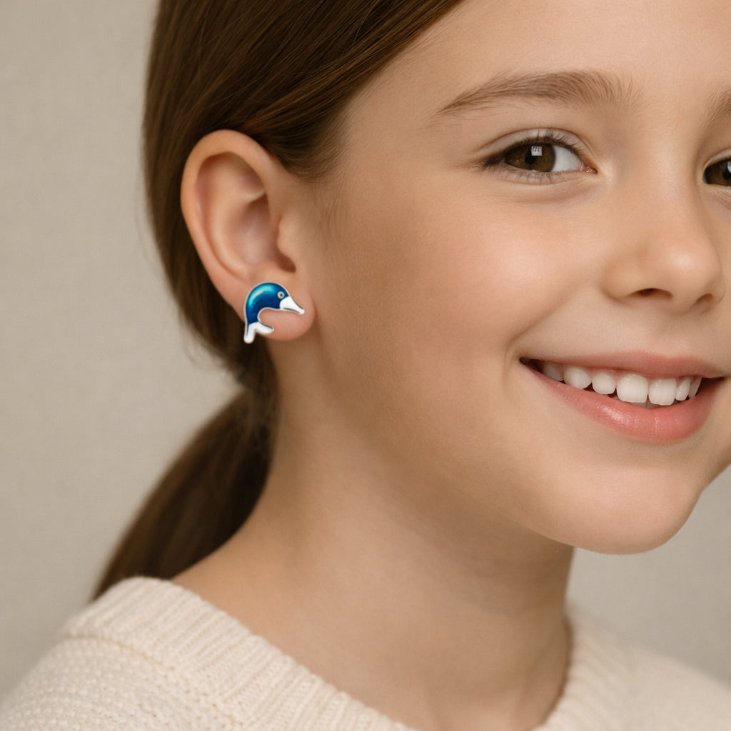 Aro con Tope Delfín Esmaltado