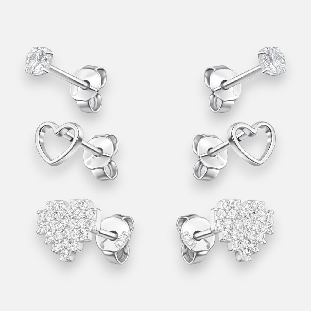 Set Aros Minimalistas Corazones Circones