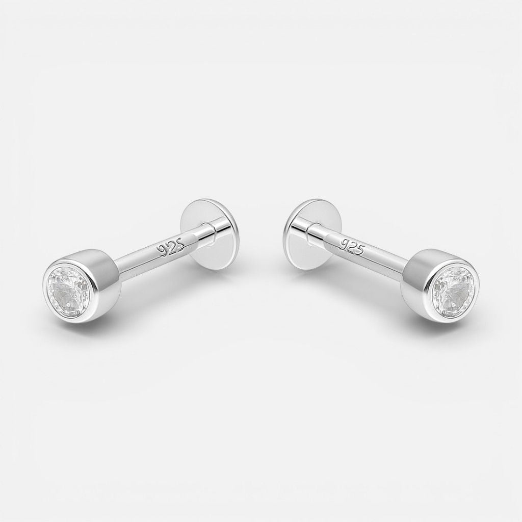 Aro Piercing Flat Circón 4 mm