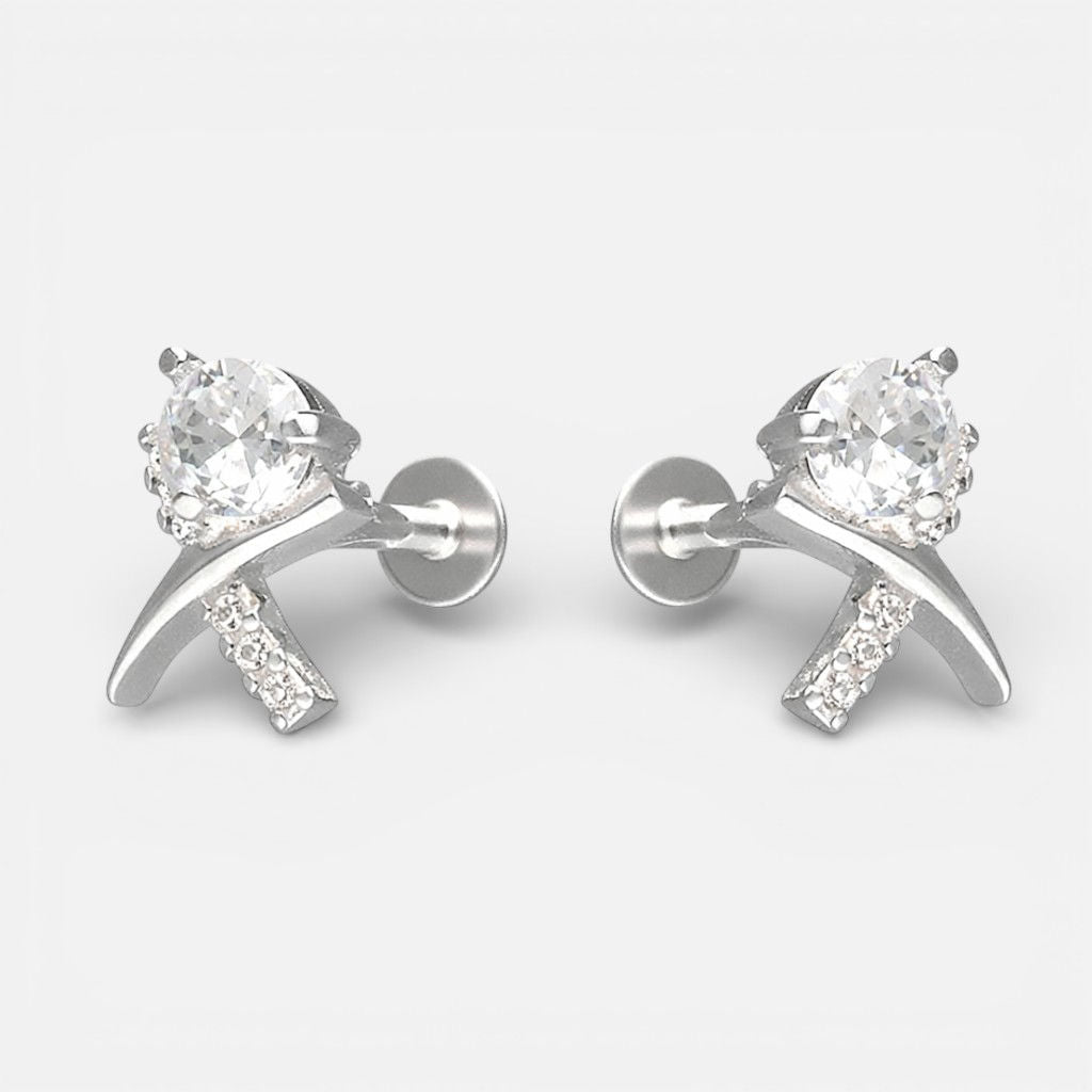 Piercing Flat Líneas Cruzadas Circón