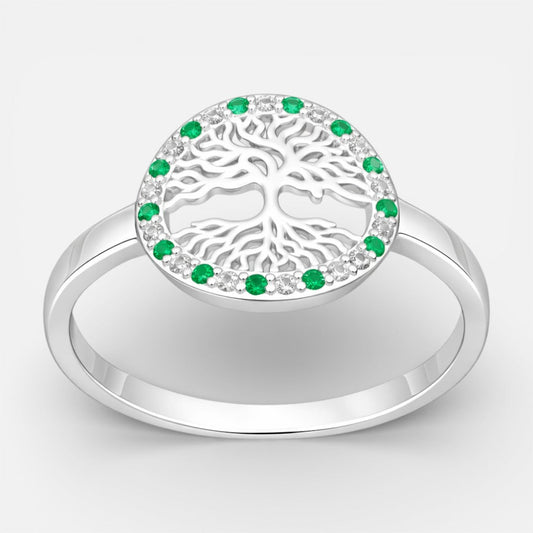 Anillo Árbol de la Vida Circones Esmeralda 15