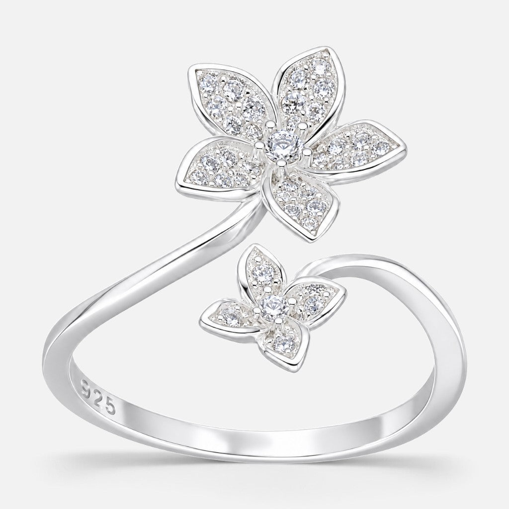 Anillo Ajustable Flores Circones