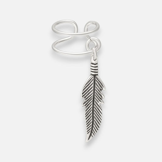 Aro Ear Cuff Pluma Valor Por Unidad