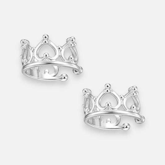 Aros Ear Cuff Corona Corazones Valor Por Par