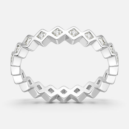 Anillo Cintillo Rombos Circones