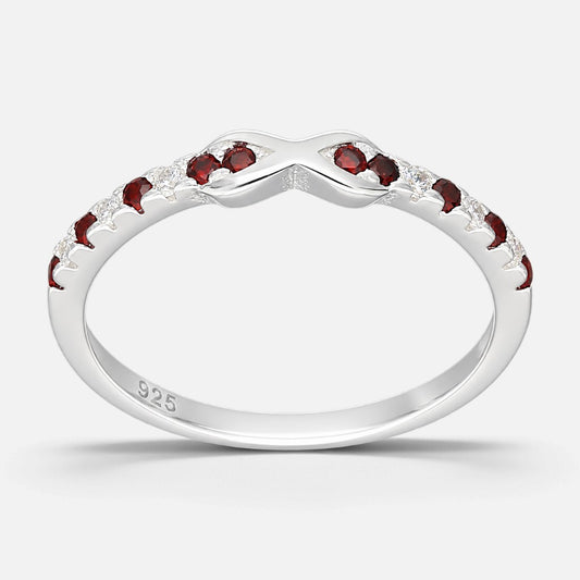 Anillo Infinito Circones Granate