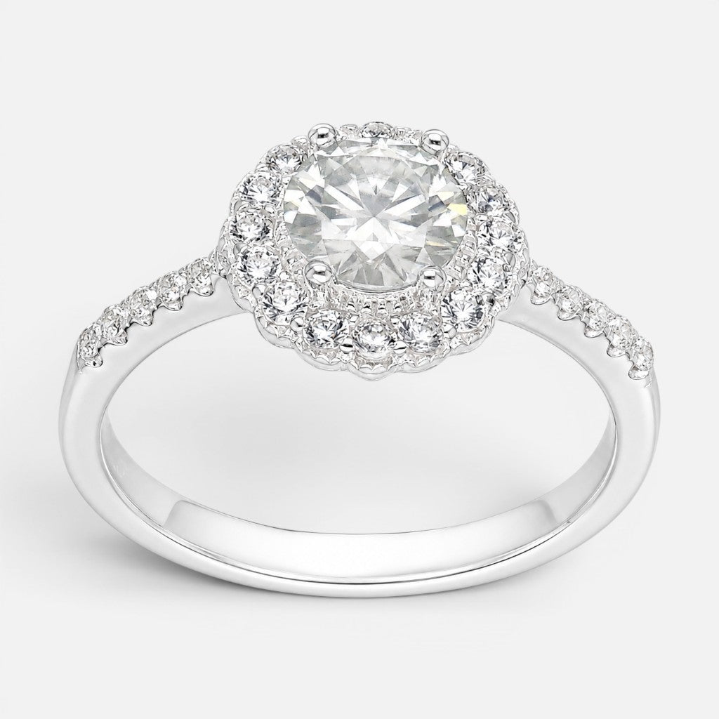 Anillo Solitario Moissanita y Circones