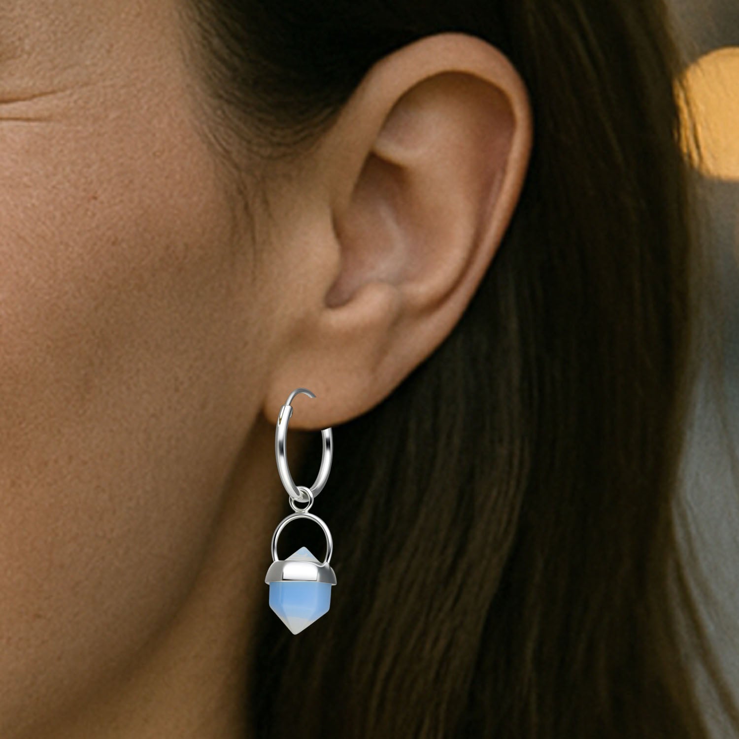 Argolla Cuarzo Piedra Luna 12 mm