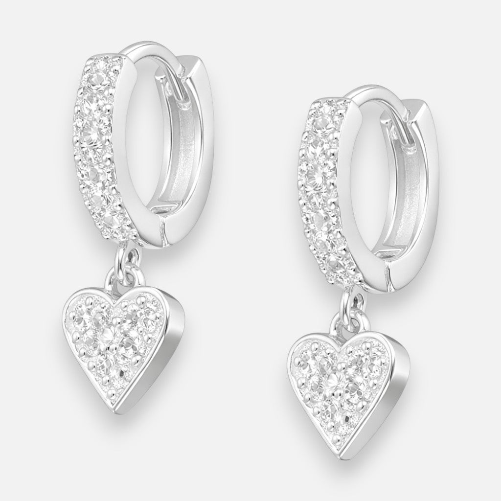 Argolla Huggie Corazón Circones 12 mm