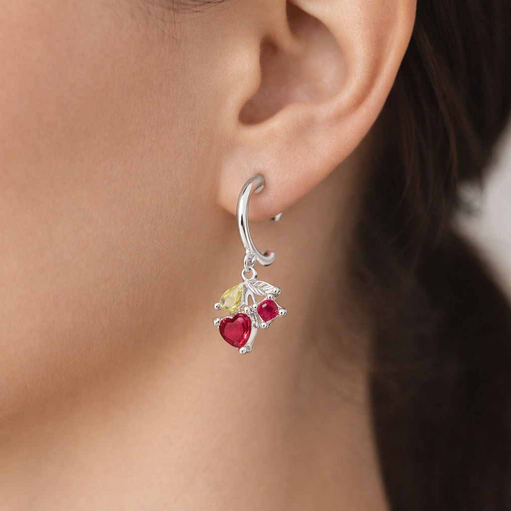 Semi Argolla Cerezas Circones Multicolor 10 mm