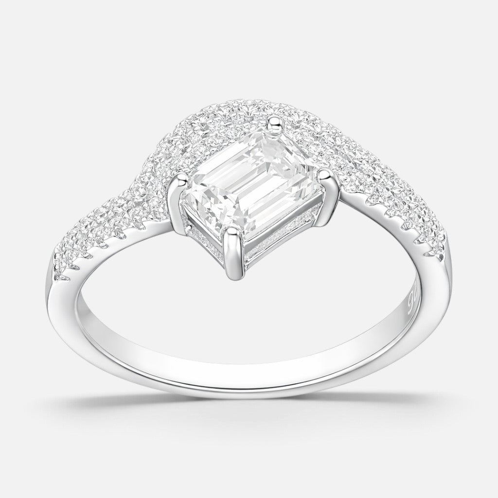 Anillo Solitario Baguette Moissanita