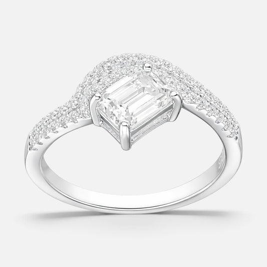 Anillo Solitario Baguette Moissanita