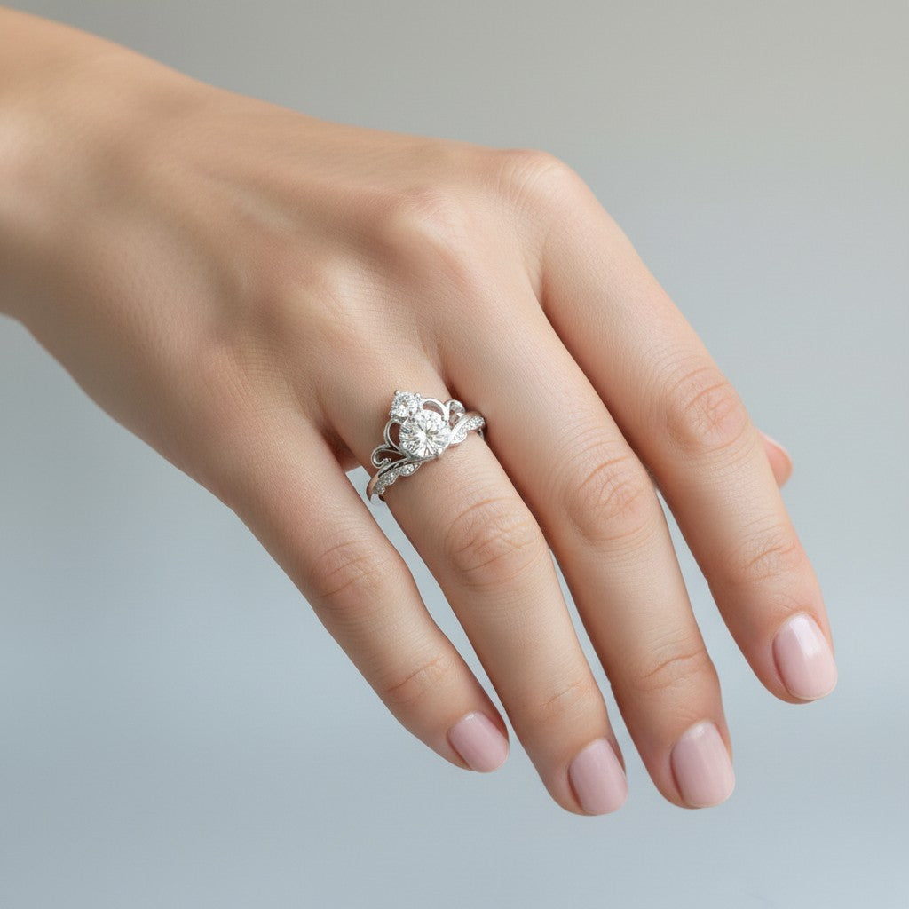 Anillo Corona Moissanita