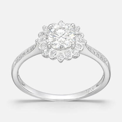 Anillo Flor Moissanita