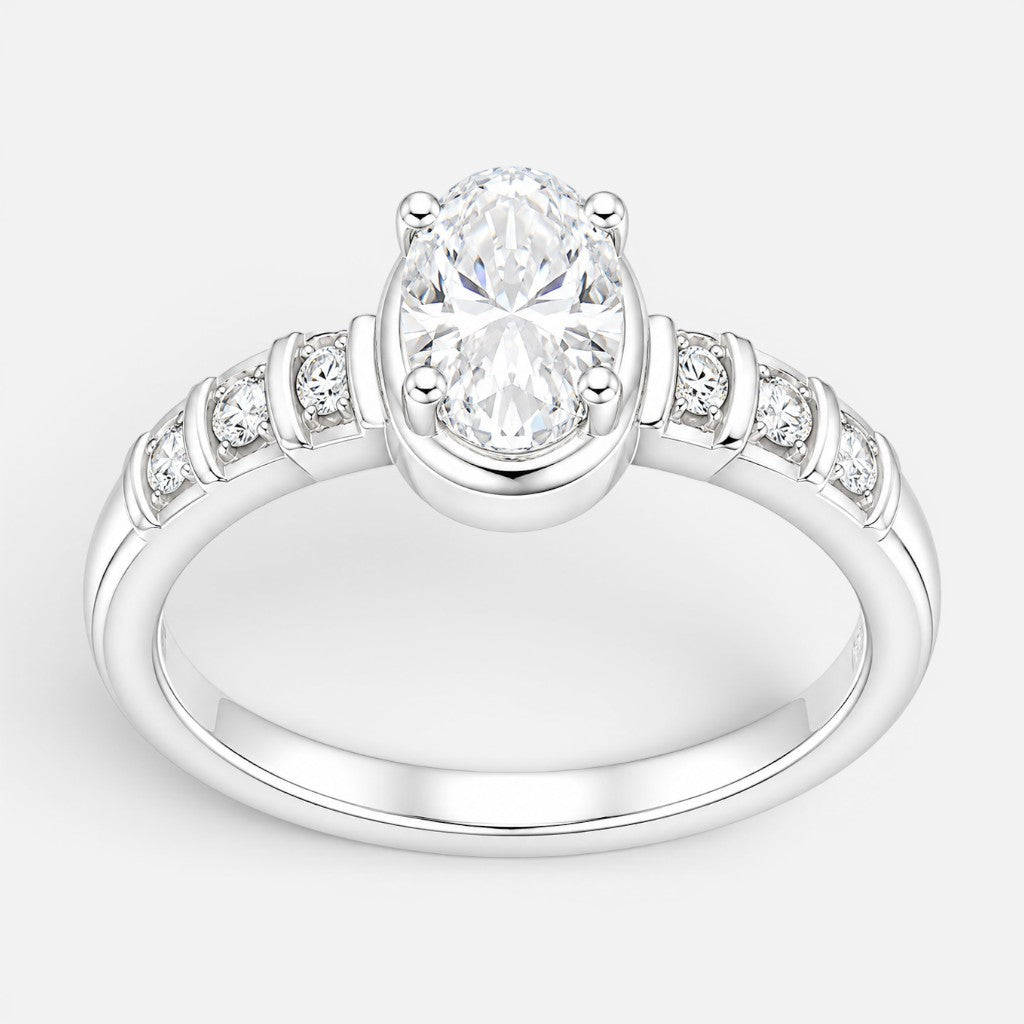 Anillo Solitario Moissanita y Circones