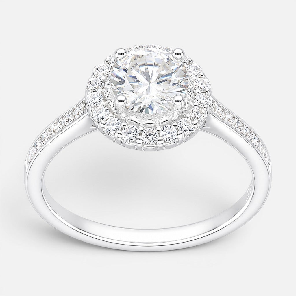 Anillo Solitario Moissanita y Circones