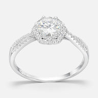 Anillo Flor Solitario Moissanita