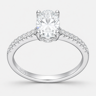 Anillo Solitario Ovalado Moissanita