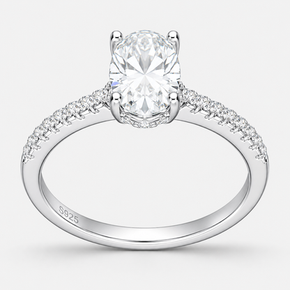 Anillo Solitario Ovalado Moissanita