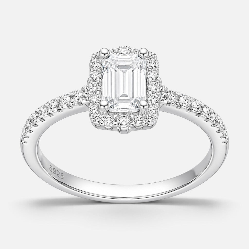 Anillo Solitario Baguette Moissanita