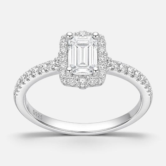 Anillo Solitario Baguette Moissanita