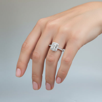 Anillo Solitario Baguette Moissanita