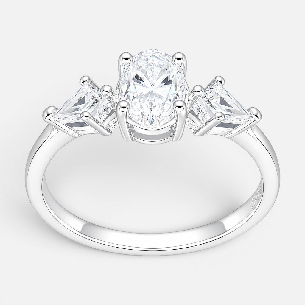 Anillo Moissanita y Circones