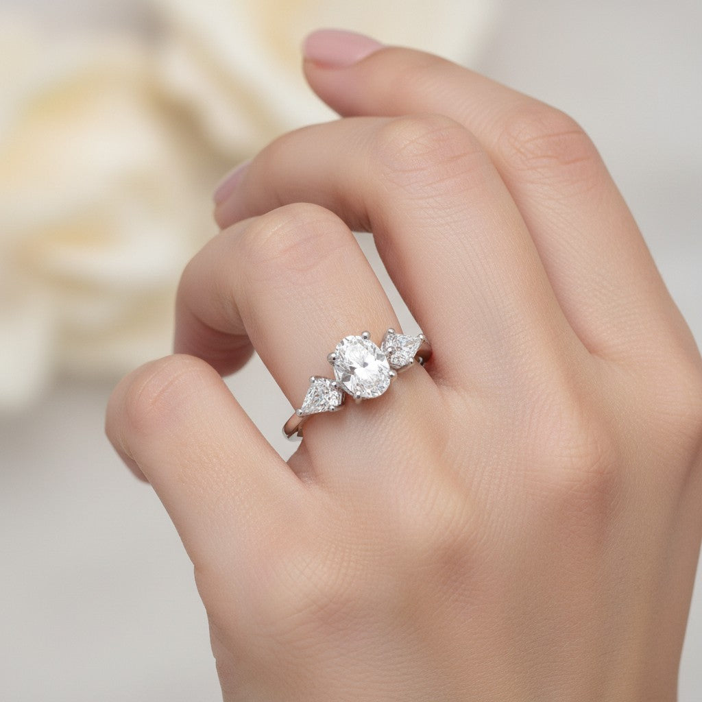 Anillo Moissanita y Circones