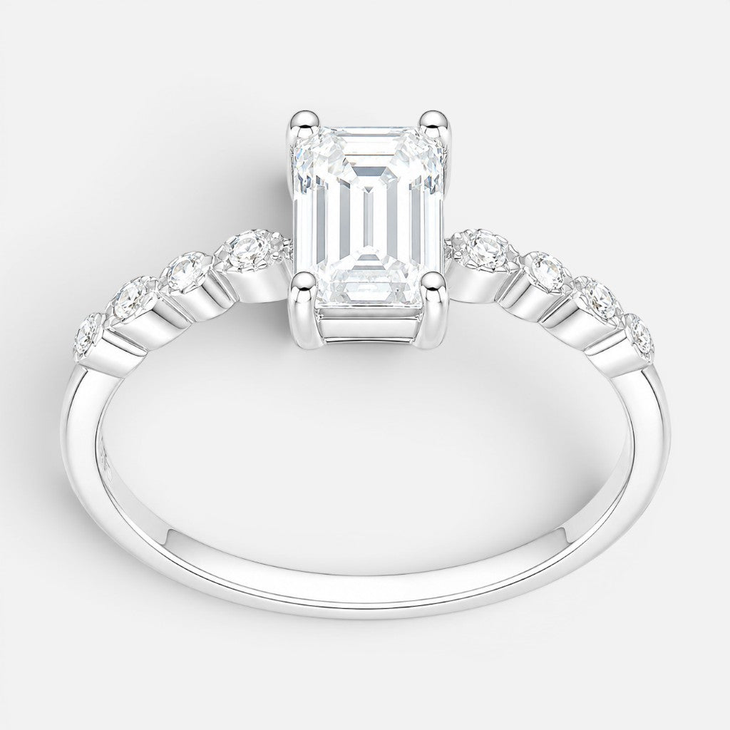 Anillo Solitario Moissanita y Circones