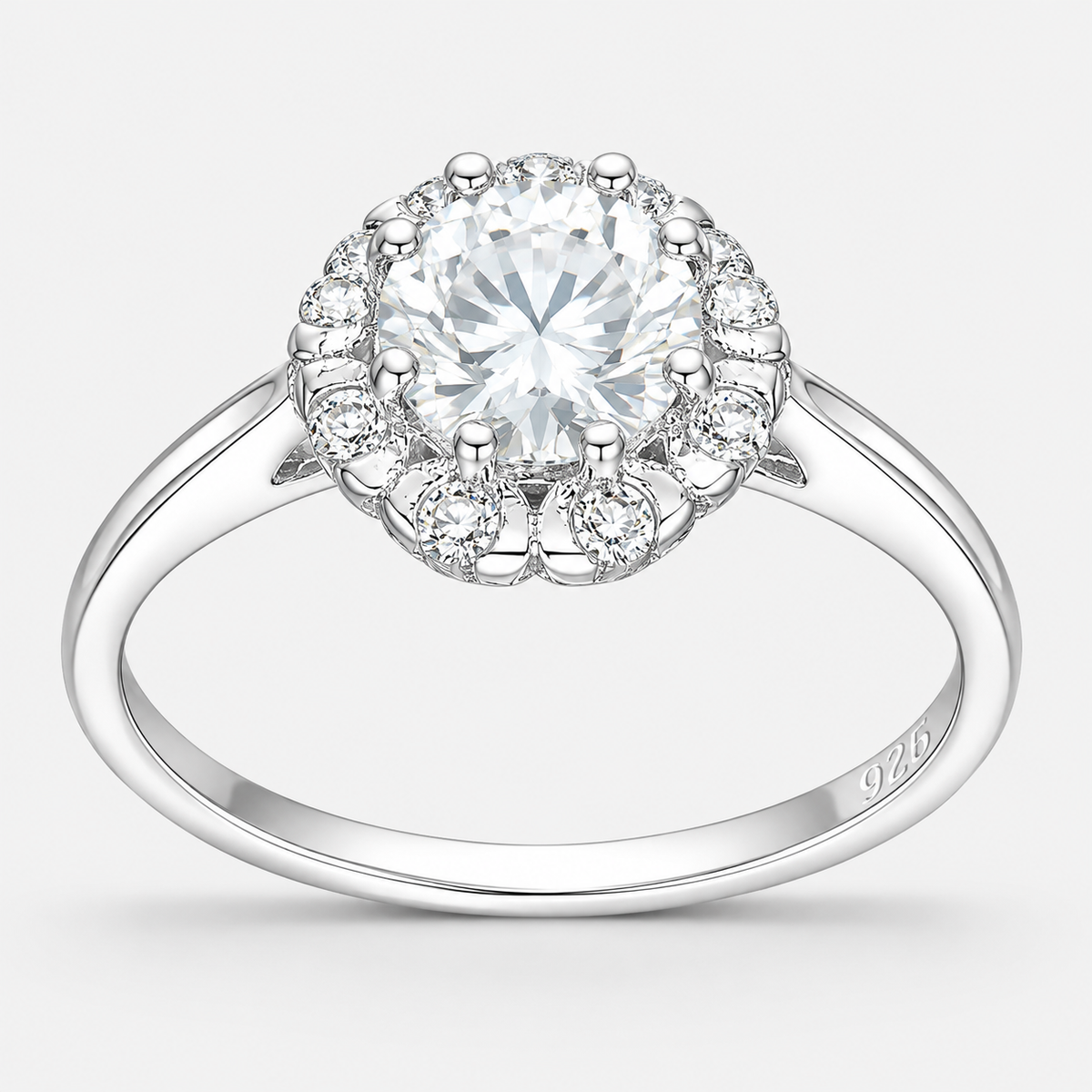 Anillo Flor Moissanita