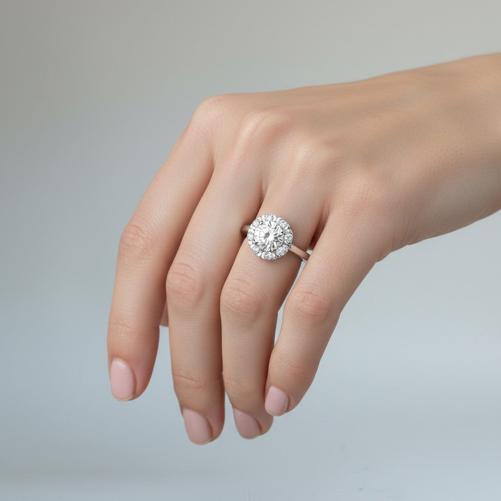 Anillo Flor Moissanita