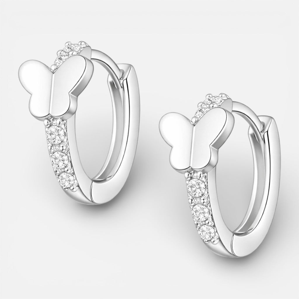 Argolla Huggie Mariposa Circones 12 mm